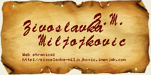 Živoslavka Miljojković vizit kartica